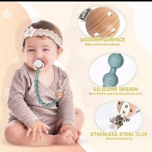 💜 Seposeve Silcone Pacifier Clip -
4Pack-2green/2white